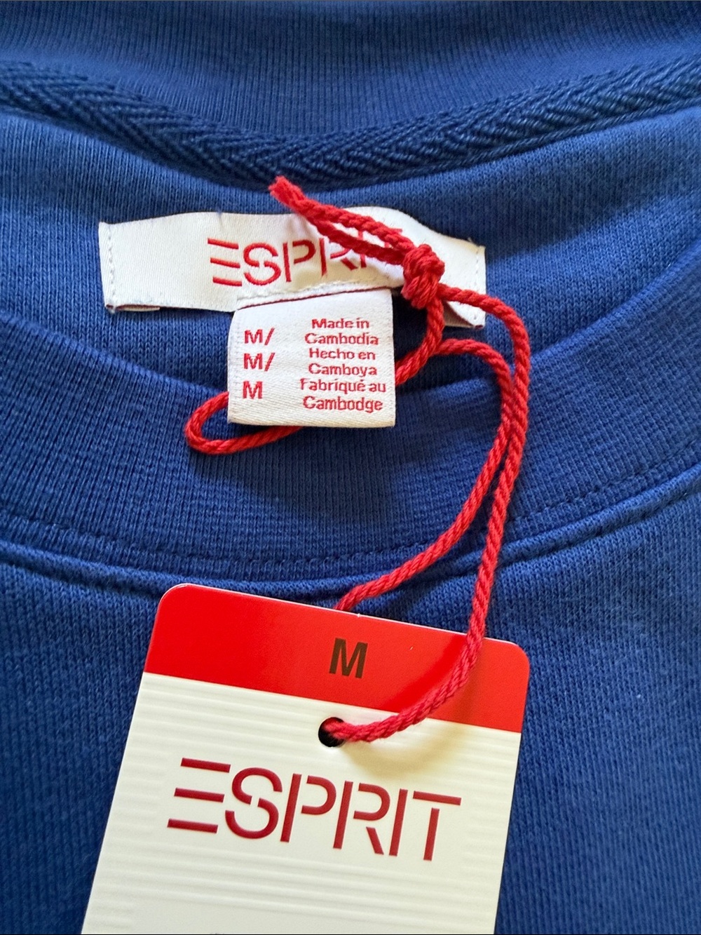 Esprit Blue Embroidered Logo Sweatshirt women’s medium - Picture 2 of 3